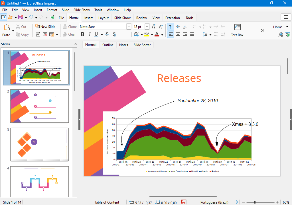 Captura de pantalla de Impress