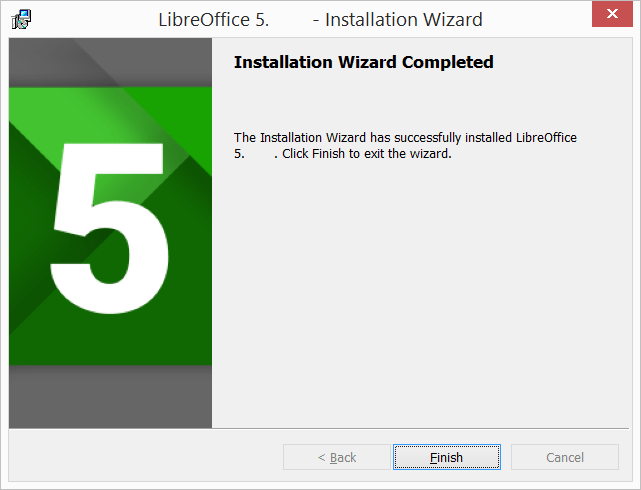 Ha concluido la instalación de LibreOffice
